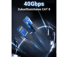 Ugreen Cat 8 tinklo kabelis, plokščias, 40 Gbps Ethernet, 5 m