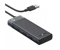 Ugreen kompaktiškas adapteris hub 1x usb-a į 4x usb-a 3.0 5gb/s su 20cm laidu