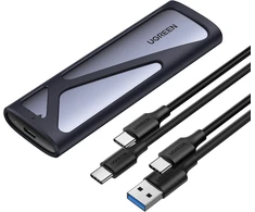 Ugreen M.2 Ssd adapteris Ssd dėklas M2 dėklas Usb 3.2 10gbps Gen2 aliuminio M.2 Ssd dėklas Nvme ir Sata Ssd diskams 2280/2242/2230/2260, suderinamas su 970 Pro, 970 Evo ir kt.
