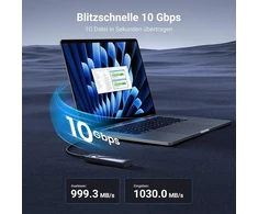 Ugreen nvme m.2 usb 3.2 ssd išorinio disko adapteris su aušinimo padu 10 gbps nvme pcie m-key/m+b key 2230/2242/2260/2280 su usb c-c ir a-c kabeliu, nereikalaujantis įrankių