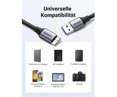 Ugreen Usb 3.0 Micro B laidas išoriniams diskams, telefonams