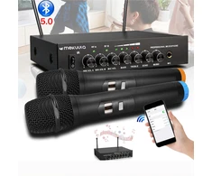 Uhf mikrofonų rinkinys dviejų kanalų belaidis mikrofonas Bluetooth 5.0