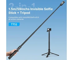 Ulanzi 150 cm asmenukių lazda trikojis, skirtas insta360 go 3/x3/one rs/one x2/one x/go 2/one r/one, tt52 monopodas trikojis, skirtas veiksmo kameroms, suderinamas su dji ir kt.