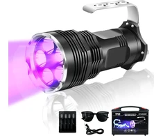 Ultrafire uv žibintuvėlis 395 nm led juoda šviesa, 50 w didelės raiškos ultravioletinė šviesa, didelis diapazonas gintaro paieškai, skorpionų medžioklei, dervos kietinimui, uolienų mineralų paieškai, nuotėkio aptikimui