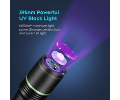 Ultrafire uv žibintuvėlis 395nm led juoda šviesa, vieno režimo ultravioletinė lempa uv šviesa, skirta dervos kietinimui, uv klijams, naminių gyvūnų šlapimo dėmėms, skorpionų aptikimui