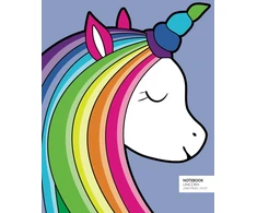 Unicorn užrašų knygelė - languoti puslapiai - 8x10 notizbuch - didelė (indigo)
