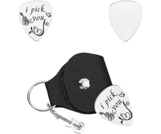 Unicraftale gitaros mediatorių laikiklis pu odinis gitaros mediatorių laikiklis raktų pakabukas 1 vnt. i pick you gitaros mediatorių dėklas gitaristams