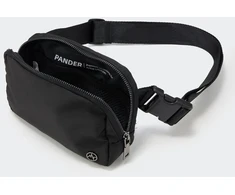 Laikrodis Unisex juosmens krepšys, Pander 1l fanny pack moterims su reguliuojamu dirželiu, mažas juosmens krepšelis treniruotėms, bėgiojimui, kelionėms, žygiams, juodas poliesteris