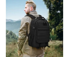 Unisex karinis kuprinė Molle, taktinis, motociklinis, žygiams, lauko, medžioklės, universiteto, vandeniui atsparus žygio dienos krepšys, 25 litrai nailono, B30-45l-juodas