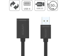 Unitek Y-c447gbk Usb 2.0 A Male į Usb A Female prailginimo laidas 0.5 m juodas, skirtas spausdintuvui, klaviatūrai, kortelių skaitytuvui ir kt.