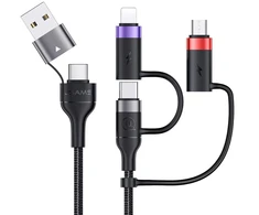 Universalus 6-in-1 Usb-c įkrovimo laidas, 60w, 2m, pilkas