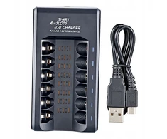 Universalus Aa/aaa akumuliatoriaus įkroviklis, efektyvus, su apsauga nuo perkrovos, Usb Smart 6 lizdų automatinis