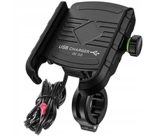 Universalus motociklo laikiklis +usb Qc 3.0