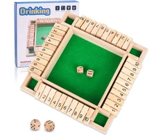 Unvtap shut the box žaidimas 2-4 žaidėjams kauliukų žaidimai shut the box mediniai stalo žaidimai, sulankstomas stalo žaidimas, matematikos mokymosi žaislas vaikams ir suaugusiems, kelioniniai žaidimai, tradiciniai baro žaidimai