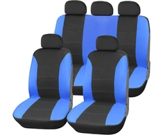 Upgrade4cars Automobilinių sėdynių užvalkalų komplektas priekinėms ir galinėms sėdynėms | Universalūs automobilinių sėdynių užvalkalai, mėlyni