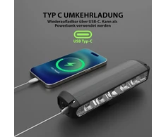 Uppel dviračio priekinis žibintas su usb c įkrovimo jungtimi, 2600 liumenų, 5 led, 4 švietimo režimai, 8000 mah, lengvas montavimas, geriausias aliuminio dviračio priekinis žibintas