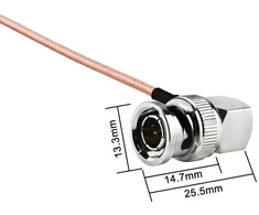 Urcianow 50 cm Sdi kabelis Din 1.0/2.3 kištukas į Bnc stačiu kampu kištuką Rg179 75ohm kabelis Rf koaksialinis adapterio ilgiklis ryšių sistemai radijo video įrangai (2 vnt.)