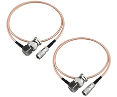 Urcianow 50 cm Sdi kabelis Din 1.0/2.3 kištukas į Bnc stačiu kampu kištuką Rg179 75ohm kabelis Rf koaksialinis adapterio ilgiklis ryšių sistemai radijo video įrangai (2 vnt.)