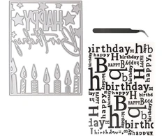 Urroma plastikiniai trafaretiniai reljefiniai šablonai "su gimtadieniu", metaliniai kirpimo štampai kortelių gamybai gėlių "pasidaryk pats" plastikinis scrapbooking nuotraukų albumas kortelių popierius "pasidaryk pats" amatai