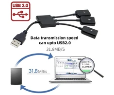 Usb 2.0 3 prievadų praplėtimo šakotuvas, 480mbps