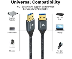 Usb 3.0 A-a kabelis, 2m, 5gbps