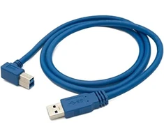 Usb 3.0 kampinis laidas 1.8m, B kištukas į A kištuką, mėlynas