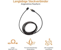 Usb 3.0 prailginimo laidas 3m, A-a jungtis, juodas