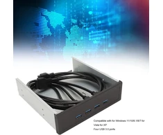 Usb 3.0 šakotuvas, 4 prievadų priekinė panelė į pagrindinę plokštę, 5.25 colio 5 gbps didelio greičio 19 kontaktų optinio įrenginio skydelis, plug and play, suderinamas su windows 11, 10, 8.1, 8, 7, vista, xp, pc kompiuteriams
