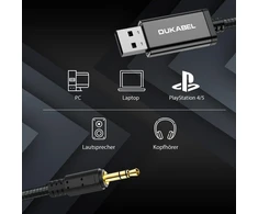 Usb A į 3.5mm stereo jungties laidas, 2.4m