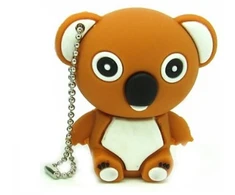 Usb atmintinė 128 gb meškiukas koala rudas meškinas +raktų pakabukas