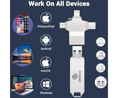 Usb atmintinė 128 gb usb 3.0 atmintinė 4 viename atmintinė metalinė nuotraukų atmintinė usb atmintinė mobiliojo telefono išorinė atmintis nuotraukų atsarginė kopija, skirta mobiliesiems įrenginiams iphone, ipad, android mobiliesiems telefonams kompiuteria