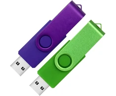 Usb atmintinė 64 gb, 2 vnt. tatmohik raktų pakabukas, usb atmintinė, 2 vnt., usb 3.0 atmintinė, didelės spartos usb atmintinė su besisukančiu metaliniu spaustuku (64 gb, 3.0, žalia ir violetinė)