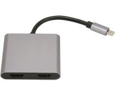 Usb c į dual hdmi adapteris, 4 viename doko stotis su hdmi + usb 3.0 + 100w pd įkrovimo prievadu, 4k@30hz usb c į hdmi keitiklis, palaiko veidrodinį ir išplėstinį režimus, plug and play