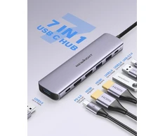 Usb c į dual hdmi adapteris, Newmight 7 viename usb c dokas su dviem monitoriais, 2 hdmi, 3 usb3.0, 100w pd, usb c 3.0 jungtimis, suderinamas su Dell, hp, iphone 15 serija