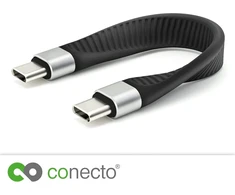 Usb-c į Usb-c kabelis, 100w Pd, 40gbps, 0.13m, juodas