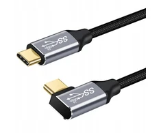 Usb C į Usb C vaizdo kabelis 90 laipsnių kampu, Usb 3.1 Gen2, 1 m