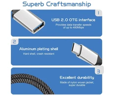 Usb-c Otg daliklis: 2x Usb-a moteriškas, 20 cm