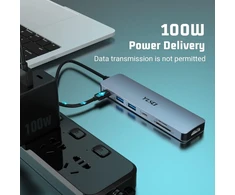Usb-c šakotuvas 7-in-1 su Hdmi, 100w Pd, 2x Usb-a 3.0, Usb-c 3.0, Sd/tf