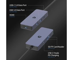 Usb-c šakotuvas su 7 prievadais ir 4k Hdmi