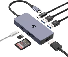 Usb-c šakotuvas su 7 prievadais ir 4k Hdmi