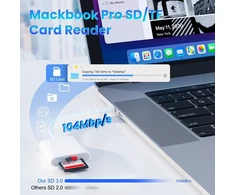 Atminties kortelė Usb c sd kortelių skaitytuvas, skirtas iphone 15, 104 mb/s usb c 3.0 sd kortelių skaitytuvas 2 tb talpos, 2 viename micro sd į type c adapteris kameros atminties kortelių skaitytuvas su dviguba jungtimi, skirtas sdhc sdxc tf uhs-i kortelėms, skirtas mac/n