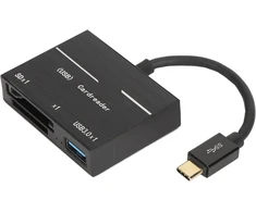 Usb c xqd kortelių skaitytuvas, 5 gbps didelės spartos kelių kortelių skaitytuvas, flash atminties kortelių skaitytuvas su led darbo ekranu, suderinamas su usb 3.0/2.0, plug and play