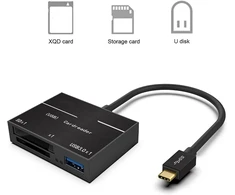 Usb c xqd kortelių skaitytuvas, 5 gbps didelės spartos kelių kortelių skaitytuvas, flash atminties kortelių skaitytuvas su led darbo ekranu, suderinamas su usb 3.0/2.0, plug and play
