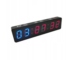 Usb chronometras akumuliatorius treniruoklių salės laikmatis led treniruotės colck mėlynas raudonas numeris