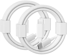 Usb c–usb c kabelis, skirtas iphone 16/15 įkrovimo kabeliui, [2 vnt. po 2 m] type-c pintas kabelis, suderinamas su iphone 16/15 plus, 15/16 pro max, iphone 16e, ipad air 6, airpods 4/airpods pro 2 įkrovimu