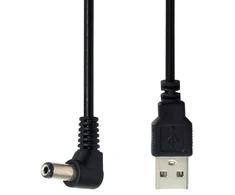 Usb į Dc 5.5x2.1mm 90° kampu įkrovimo laidas, 100cm