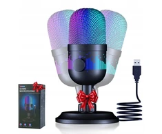 Usb Kondensatorinis Mikrofonas su Led, žaidimams ir transliacijoms