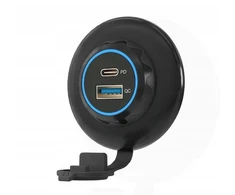 Usb Pd3.0 Qc3.0 montuojamas įkroviklis 12v 24v Led mėlynas apvalus 48w