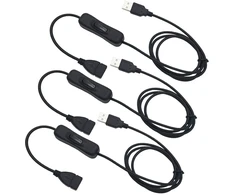 Usb prailginimo laidas su jungikliu, 3 vnt., 1m