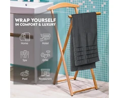 Rankšluostis Utopia Towels, 4 vnt. prabangių viskozinių vonios rankšluosčių rinkinys, 100% žiedu verpta medvilnė (68,9 x 137,2 cm), labai gerai sugeriantys, aukščiausios kokybės rankšluosčiai viešbučiams, Spa ir vonios kambariams (pilki)